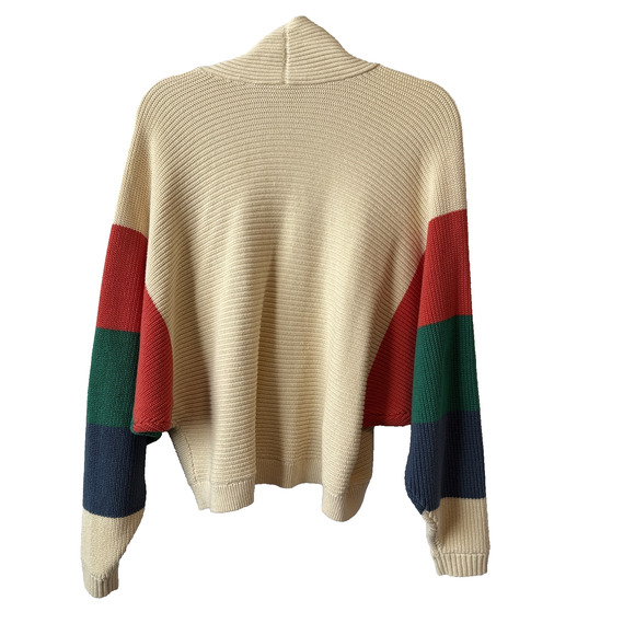 Cabi Trio Sophia Rainbow Stripe Dolman Sleeve Open Cardigan Sz S Oversized Boho - Picture 2 of 9